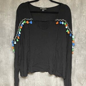 Plus Size - Tassel Long Sleeve